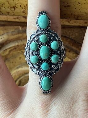 Natural Nevada Turquoise Sterling Silver Ring Size 7